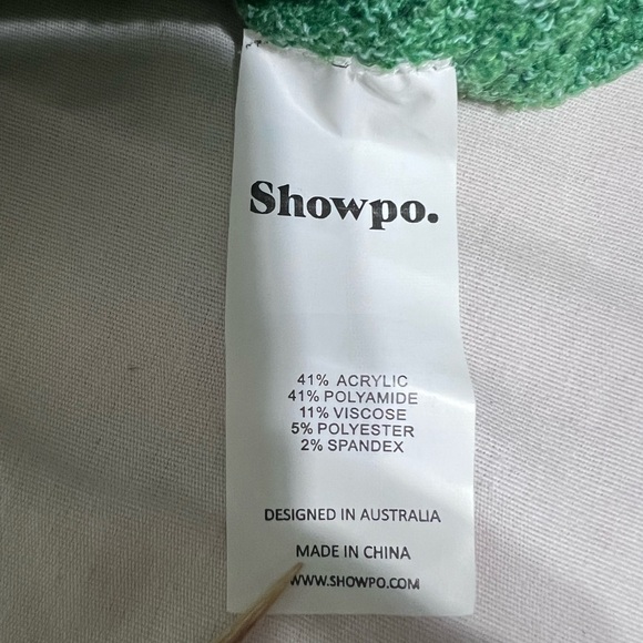 NWT Showpo Womens Green Knit Dress Sz 8 US Strappy Summer Wedding Guest NEW! - Picture 9 of 9